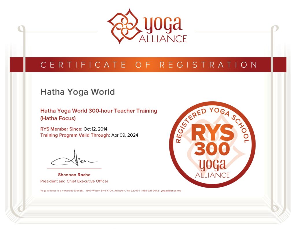 Yoga Alliance Europe Certification
